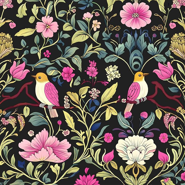 BOKEBEVE Wallpaper Peel and Stick Vintage Floral Contact Paper Boho Wall Paper for Bedroom Bathro... | Amazon (US)