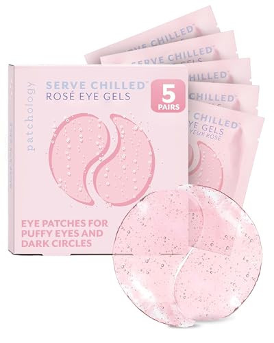 Patchology Serve Chilled Rosé Under Eye Patches for Puffy Eyes, Dark Circles & Wrinkles, Undereye Gel Patches w/Hyaluronic Acid & Antioxidants, Christmas Gifts & Stocking Stuffers for Teens (5 Pairs) | Amazon (US)
