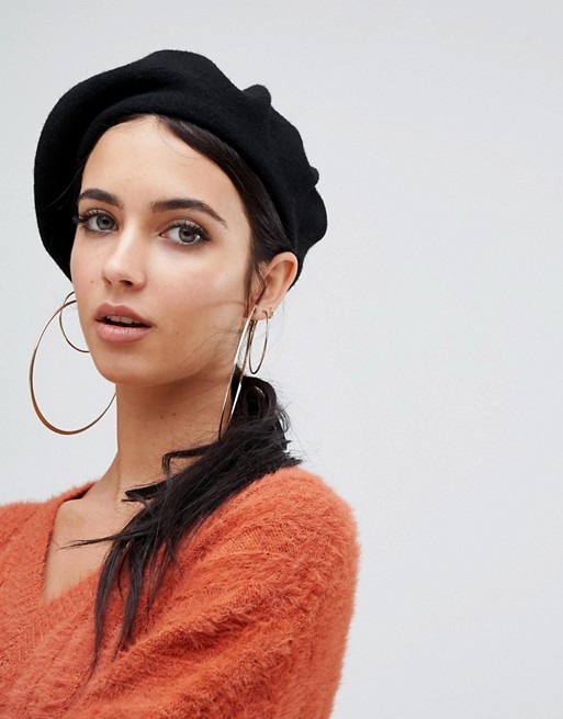 Missguided wool mix beret in black | ASOS US