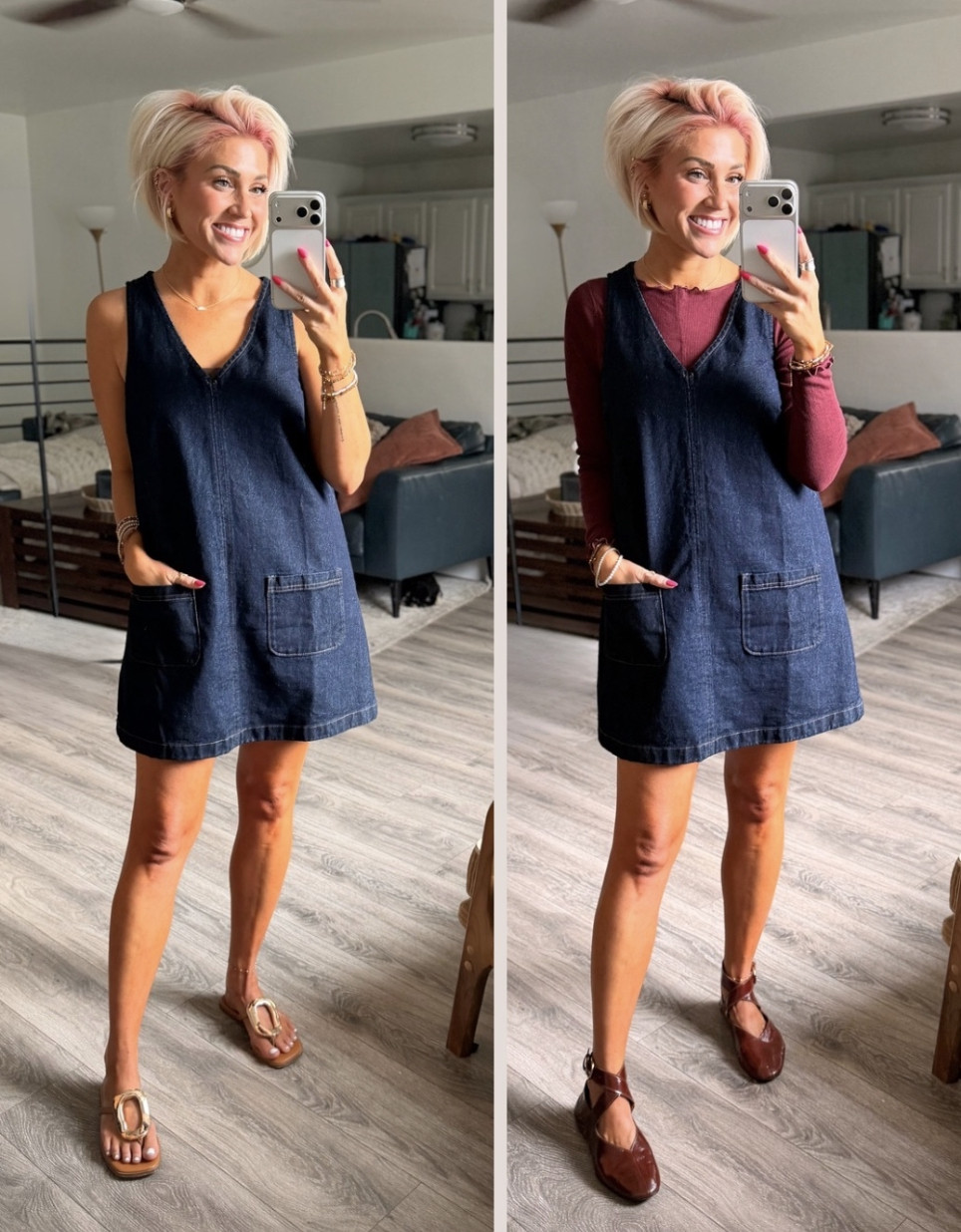 The best transition dress from summer to fall! On sale now at Old Navy! Dress: Extra Small // Shirt: Medium // Shoes: TTS 

 #LTKootd #LTKSaleAlert