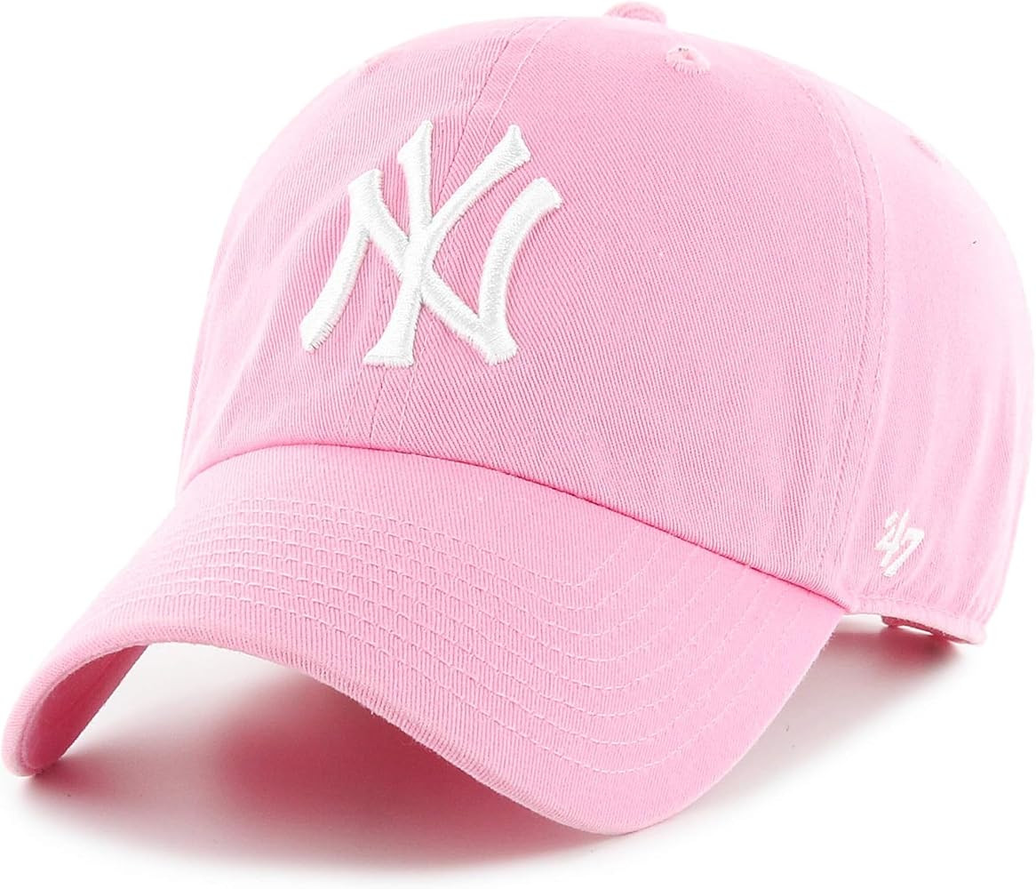 47 Brand MLB Rose Pink Primary Logo Clean Up Adjustable Baseball Cap Hat, Adult One Size Fits All | Amazon (US)