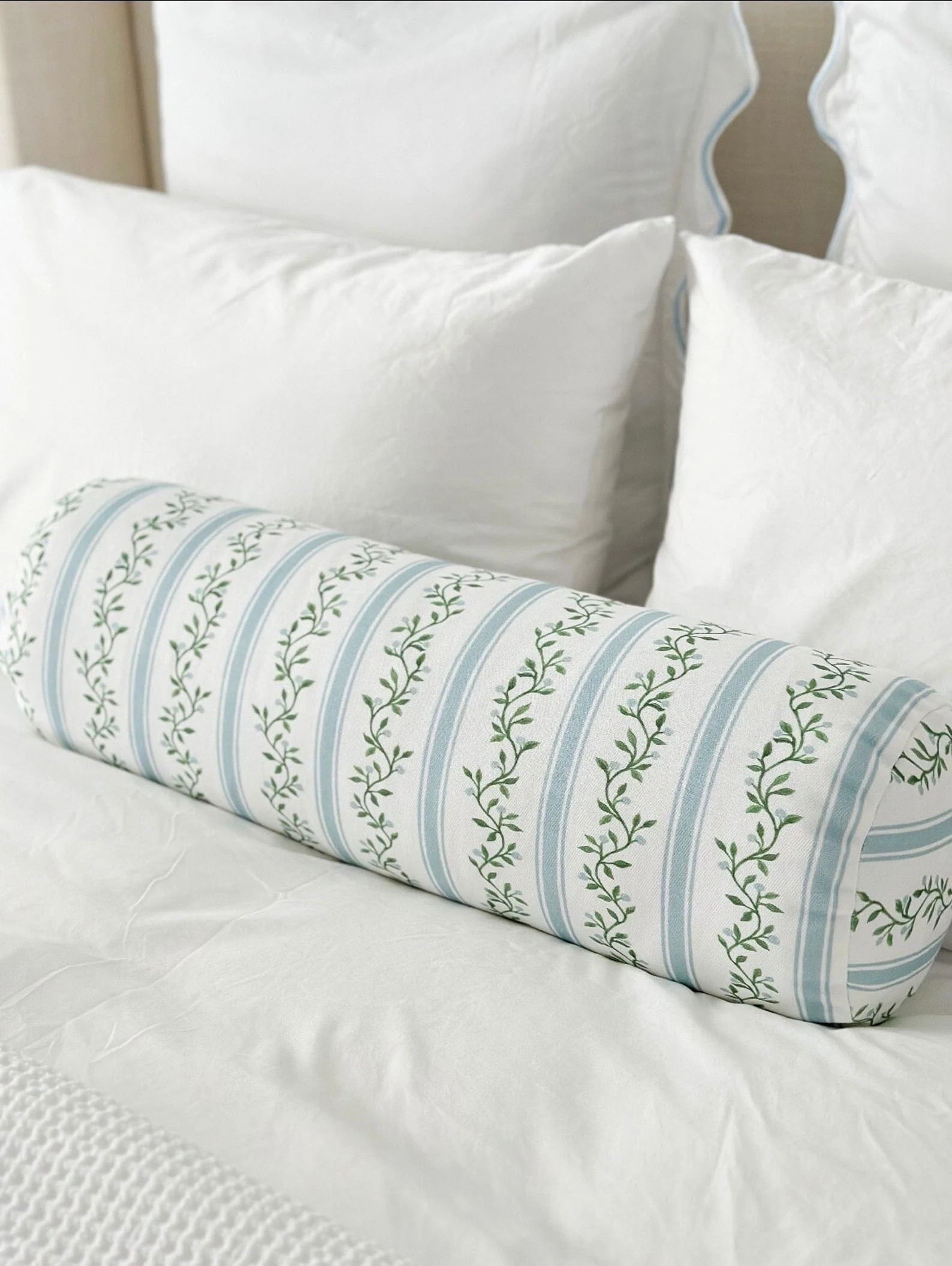 Libby Stripe Bolster Pillow: Grandmillennial Decor (Includes Insert) | Etsy (Global)