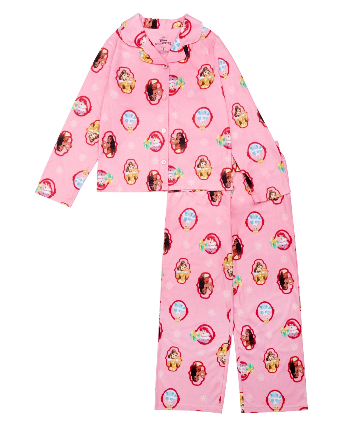 Ame Big Girls Disney Princess Button Down Pajama Set - Assorted | Macy's