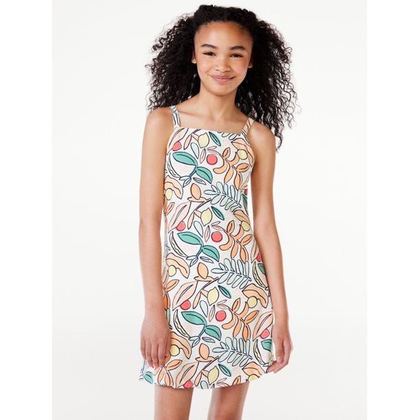 Free Assembly Girls Tie Back Dress, Sizes 4-18 | Walmart (US)