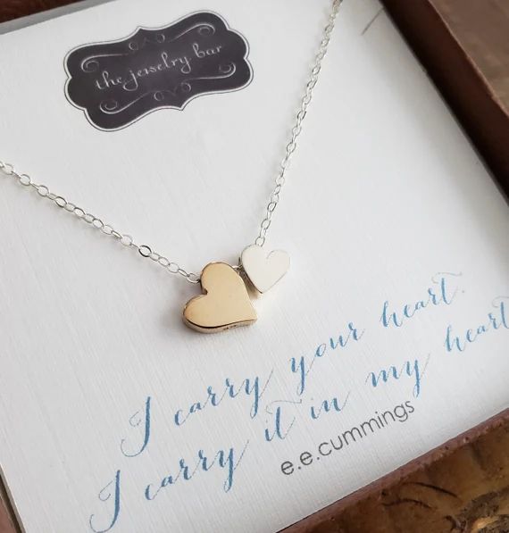 Sympathy gift mother, double heart necklace,  I carry your heart, baby loss, infant, miscarriage ... | Etsy (US)