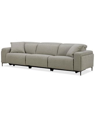 Adney 121" 3 Pc Zero Gravity Fabric Sectional with 3 Power Recliners, Created for Macy's | Macy's