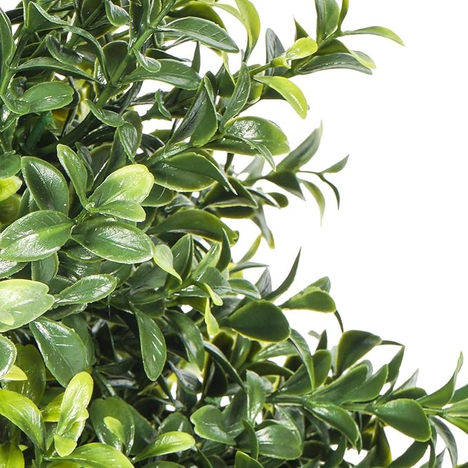 2 Pack Artificial Boxwood Topiary Tree 2.49ft. Fake Topiary Bushes with Black Plastic Pot Faux Sh... | Amazon (US)