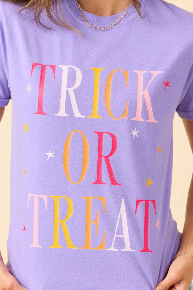Trick Or Treat Violet Graphic Tee | Pink Lily