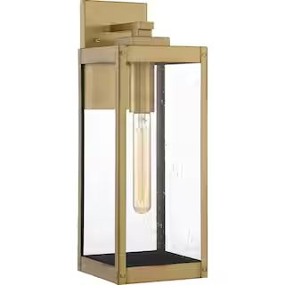 Quoizel Westover 1-Light Antique Brass Outdoor Wall Lantern Sconce WVR8406A - The Home Depot | The Home Depot
