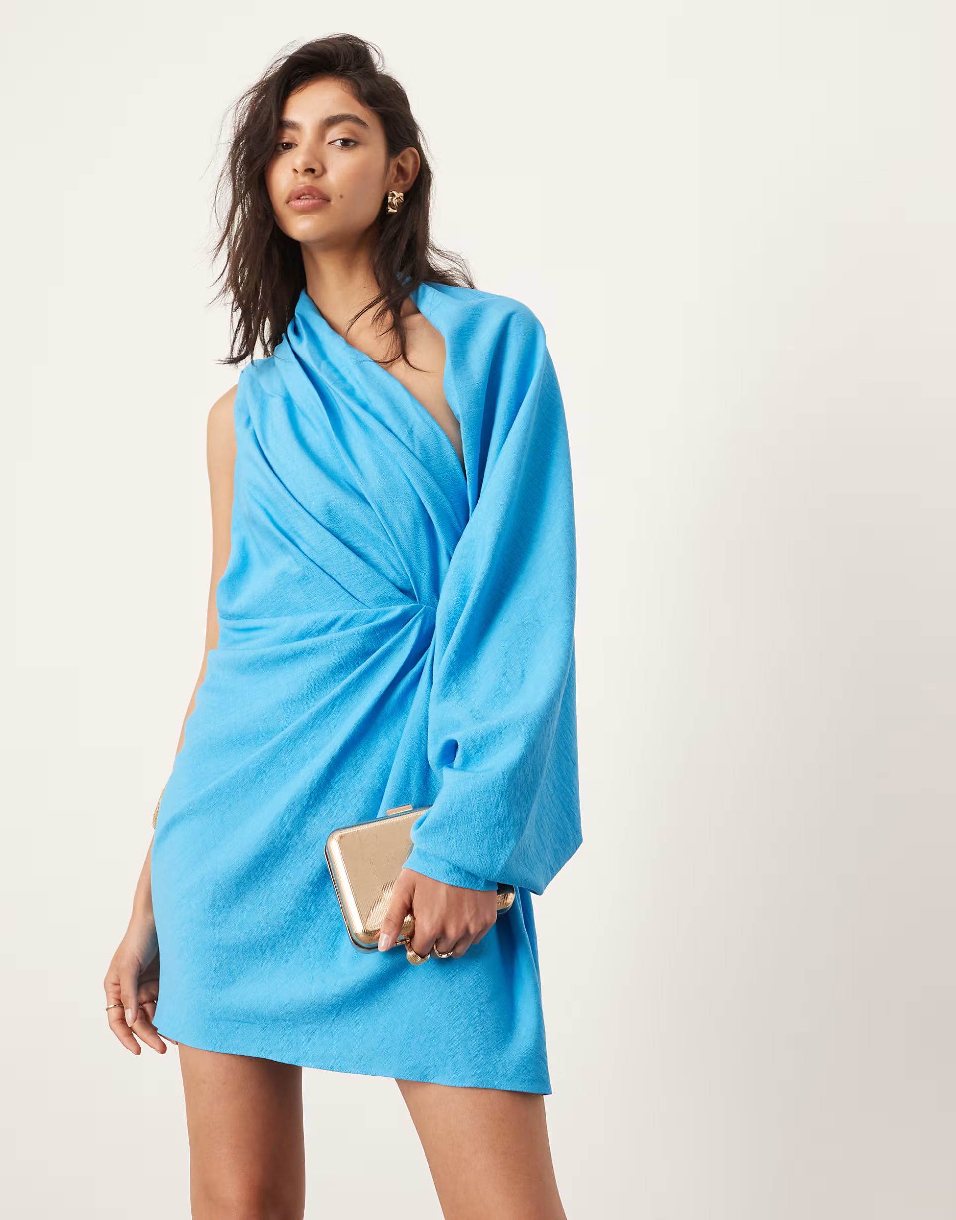 ASOS EDITION ultimate drape mini dress in blue | ASOS (Global)