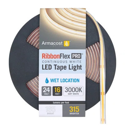 RibbonFlex Pro COB Outdoor LED Strip Lights 24V, 315 Lumens/Ft, 5M | Wayfair North America
