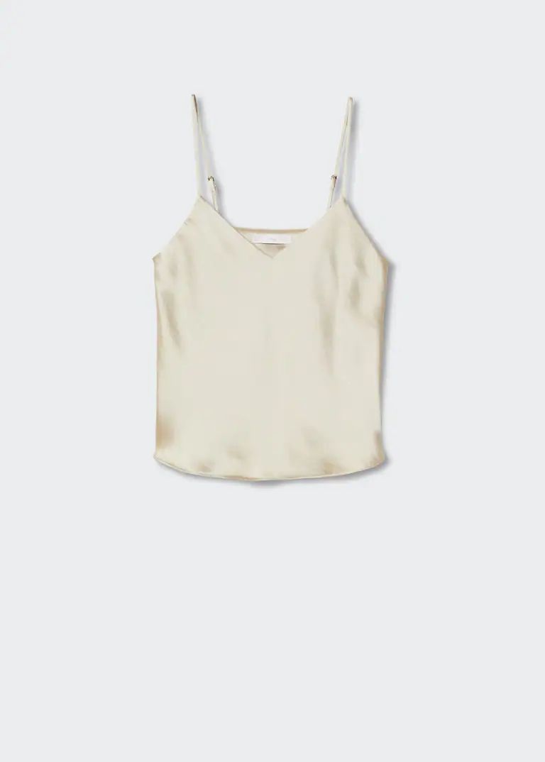 Satin straps top | MANGO (US)