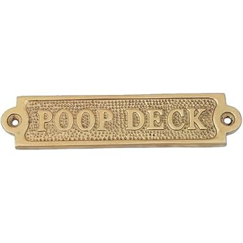 New Age Imports, Inc. Brass Poop Deck Sign 6" - Solid Brass Wall Plaque - Novelty Sign | Amazon (US)