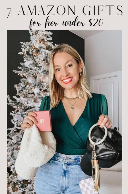 7 Gifts From Amazon Under $20 

1.A pack of 10 Velvet Headbands for $16! So comfy and perfect for the holidays!

2.My favorite $17 Ray Ban Lookalikes

3.The best high quality, yet affordable jewelry on Amazon. 14k plated and I wear this brand ALL of the time. All of my earrings are from them and linked!

4.The cutest $15 faux leather hat for bad hair days

5.My favorite fendi lookalike bag strap

6.The coziest $9 sherpa hat for more bad hair days

7.Under $5 bracelet key ring to easily find your wallet and keys. Perfect for a stocking stuffer!

SHOP everything here by clicking the link in my bio, heading to my stories, or heading to the LTK app under LEEANNEBENJAMIN  

#amazonfinds #amazonfashion #lookforless #leebenjamin #leeannebenjamin #giftguide #giftguide2022 #amazongiftideas #founditonamazon 

Follow my shop @leeannebenjamin on the @shop.LTK app to shop this post and get my exclusive app-only content!

#liketkit #LTKHoliday #LTKGiftGuide #LTKSeasonal #ltkunder50 #ltkstyletip #ltkunder100 #ltkfashion 
@shop.ltk
https://liketk.it/3We16

#LTKsalealert #LTKHoliday #LTKstyletip