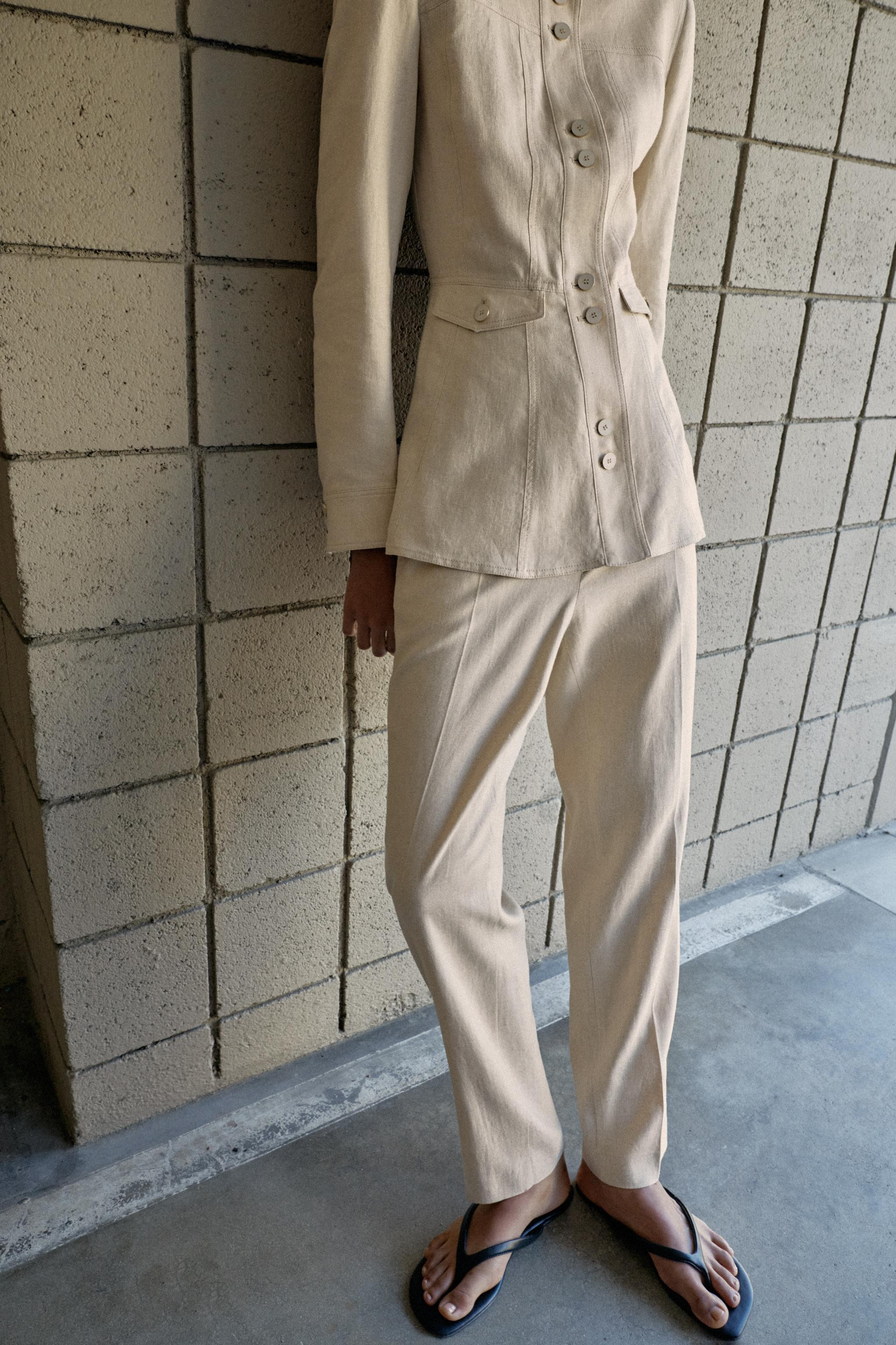 SLIM FIT LINEN PANTS | Zara US