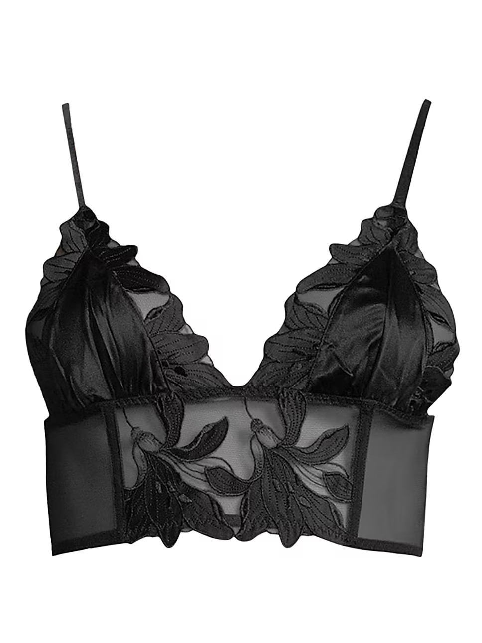 Lily Embroidered Long Lined Triangle Bra | Saks Fifth Avenue