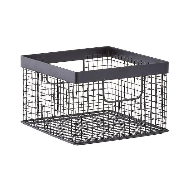 Design Ideas Medium Wire Grid Bin Black | The Container Store