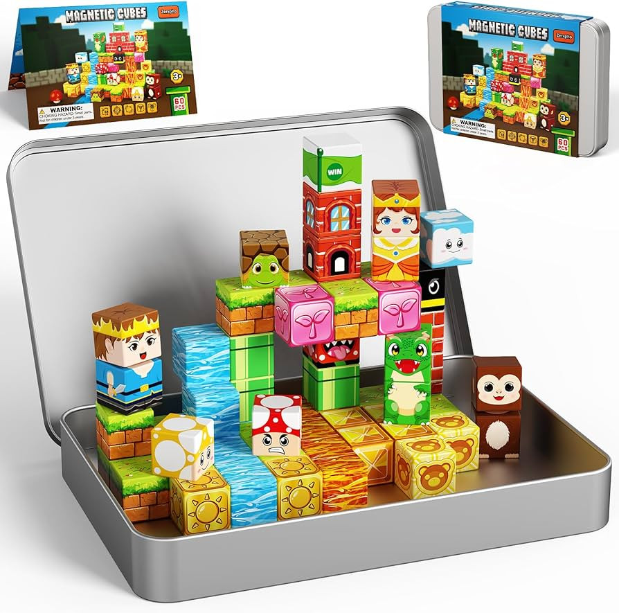 60PCS Mini Magnetic Building Cubes Set, Adventure-themed Magnetic Blocks, Portable Magnetic Trave... | Amazon (US)