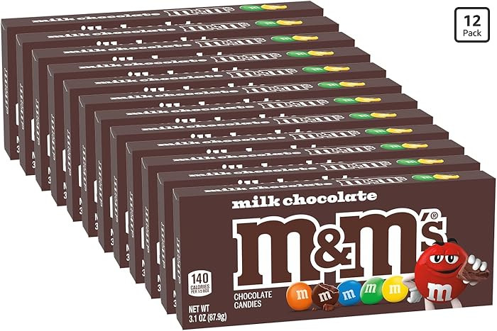M&M'S Milk Chocolate Candy Movie Theater Box, 3.10 Ounce (Pack of 12) | Amazon (US)