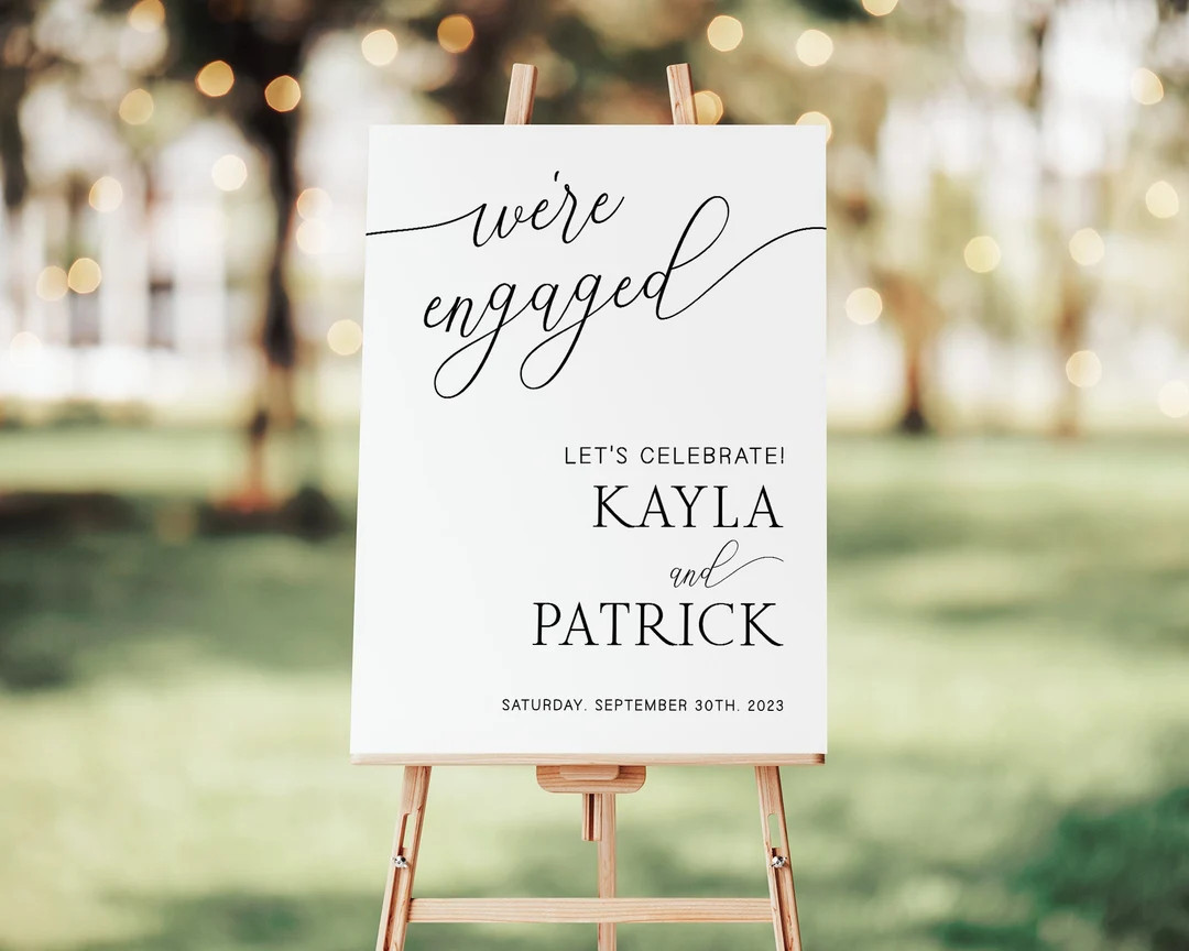 Minimalist Engagement Sign, Engagement Party Sign, Engagement Party Welcome Sign, Modern Engageme... | Etsy (US)