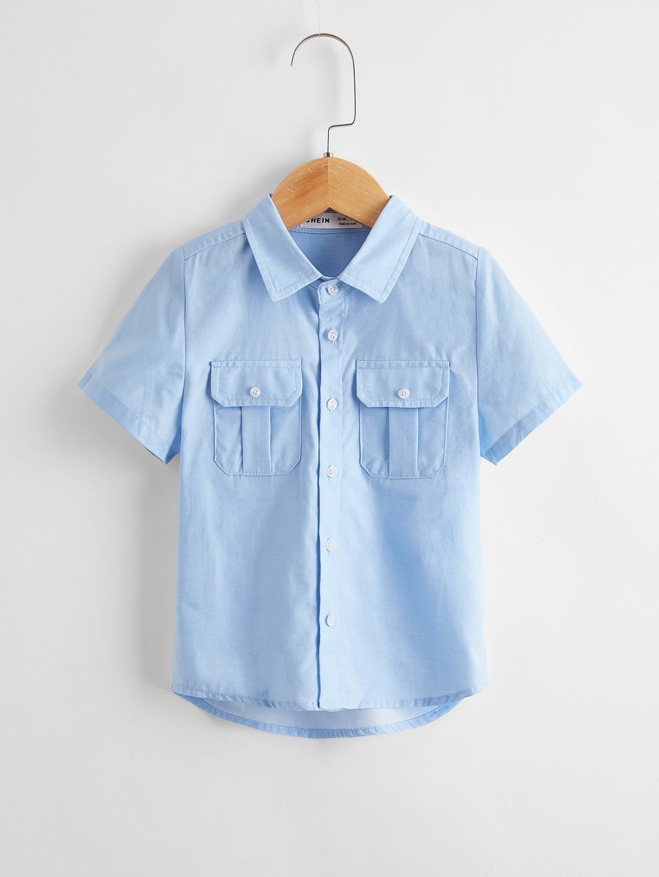 SHEIN Toddler Boys Flap Pocket Shirt | SHEIN