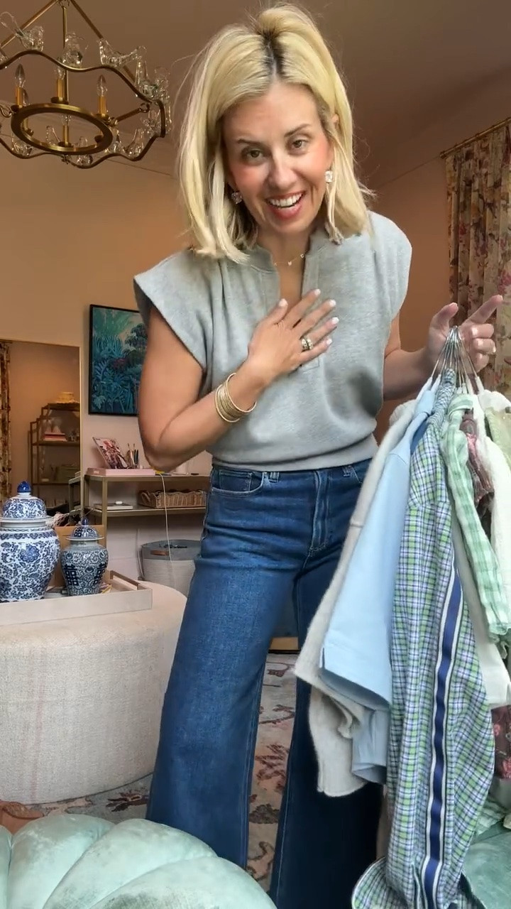 Oh Anthro I love you! I’m loving my new order!!

Sizing:
Gray & Blue (Nation) top - xs
Jeans - 26P
Brown floral top - small
Goldie sweater - xs 
Green Check top - xs
White & Blue Cropped Blouse - small (size up) 
White puff sleeve - small
Plaid Cropped - (small - need xs)
Green babydoll top - small

#LTKdayinmylife #LTKootd #LTKmomlife