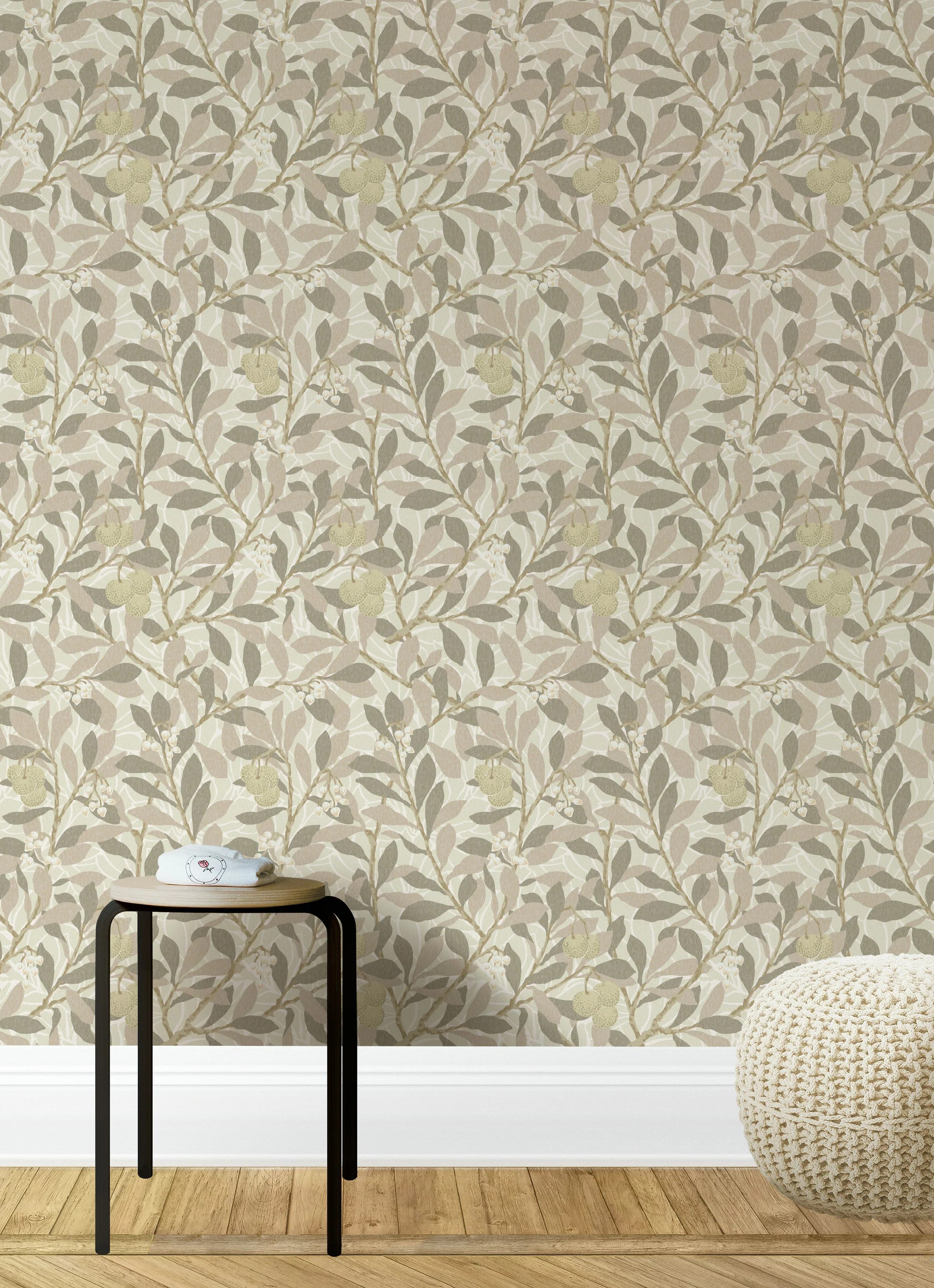 William Morris Wallpaper Tawny & Soft Sage Color Bryelle Peel & Stick Floral Roll | Wayfair North America