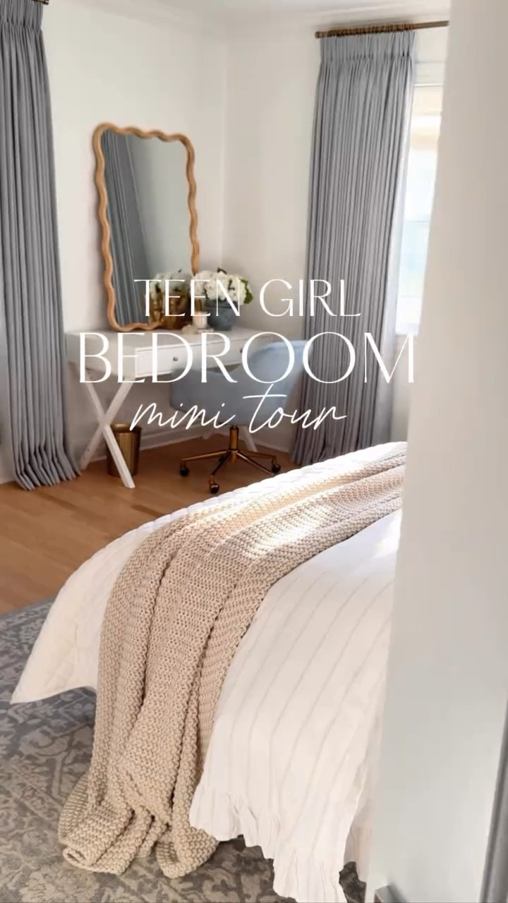 Giving you a little mini tour of my daughter’s room today 🤍🌊 ✨ She wanted something modern and coastal, but still soft and timeless. So we mixed layered textures, muted blues, and warm neutrals to create her own little retreat.
It’s coastal… but in the calm, elevated way that I love! 


#moderncoastalbedroom #teenbedroomdecor #neutralhome #wayfairfinds #bedroominspo

#LTKStyleTip #LTKSaleAlert #LTKHome