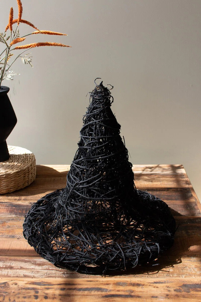 PAINTED TWIG WITCH HAT - BLACK | Birch Lane