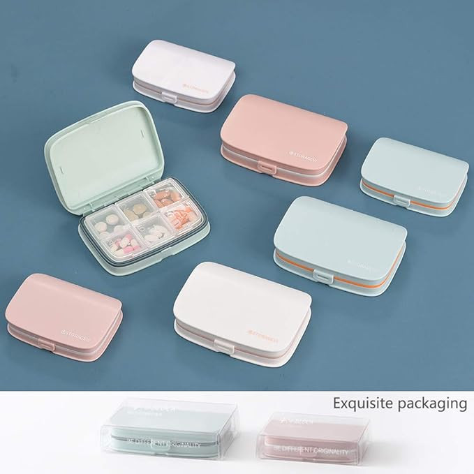 ZDQZC Waterproof Pill Case - Travel Pill Organizer Small Pill Box with Removable Compartments - P... | Amazon (US)