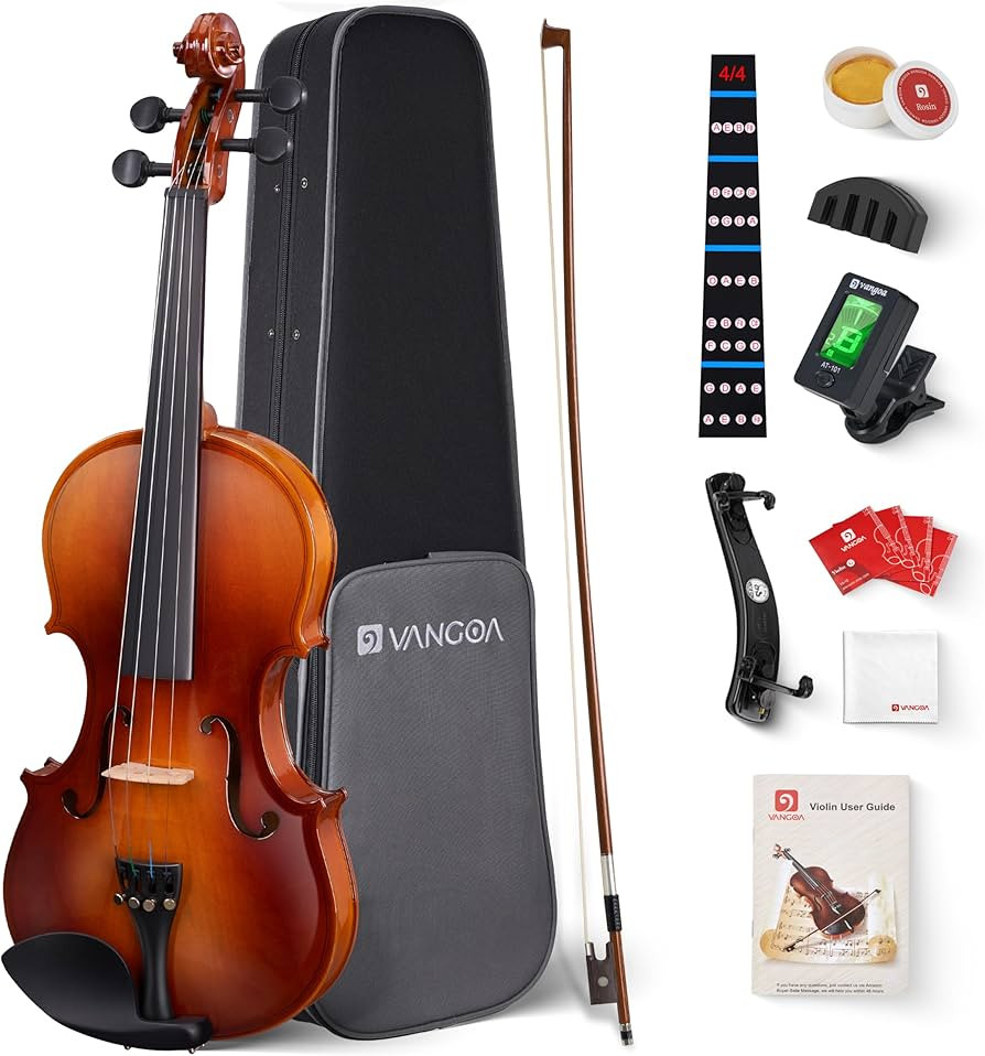 Vangoa Violin 4/4 Full Size Set Fiddle, Handcrafted Starter Acoustic Violins Kit with Solid Wood ... | Amazon (US)