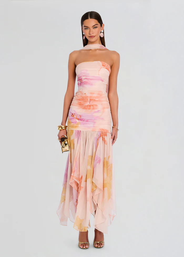 Teryn Silk Chiffon Dress | Retrofete