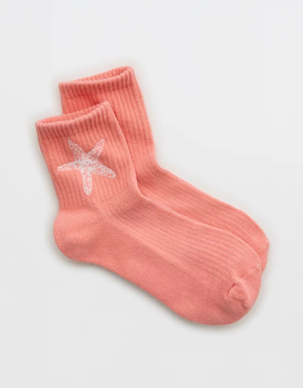 Aerie Ribbed Cotton Quarter Socks | Aerie