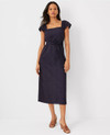 Click for more info about Eyelet Square Neck Puff Sleeve Midi Dress
