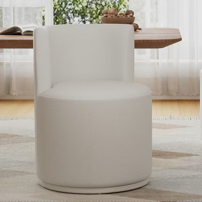Modern Swivel Beige Upholstered Dining Chairs, Armless Side & Accent Chairs for Kitchen, Vanity, Reading Nooks, or Living Room-Panipeachy | Target
