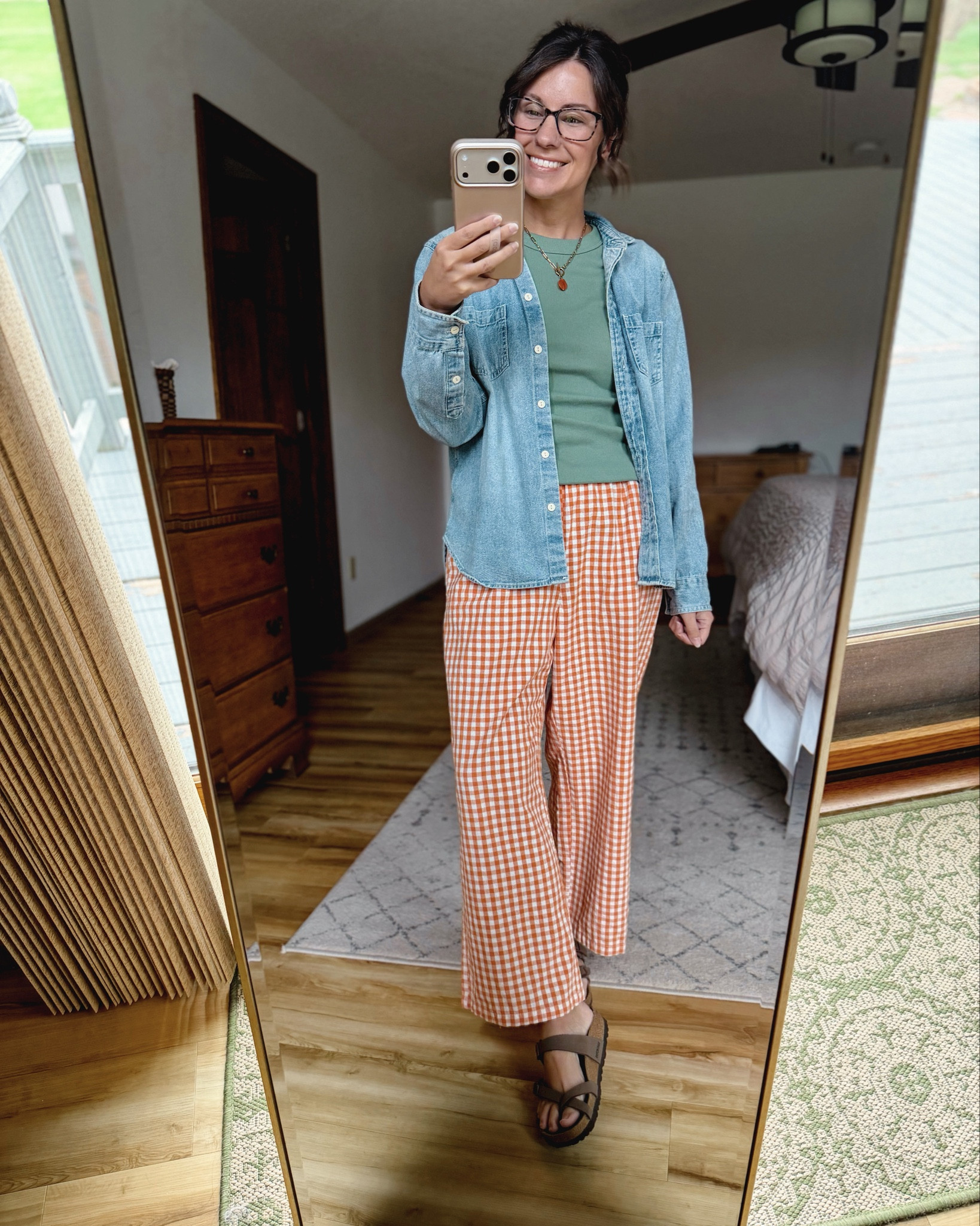 small in my tee, small in my pants. My denim shirt is older so I linked similar. My sandals are size 36🧡🌿
 My necklace is from Sela Designs but I also linked similar!

#LTKSeasonal #LTKgrwm #LTKPetite