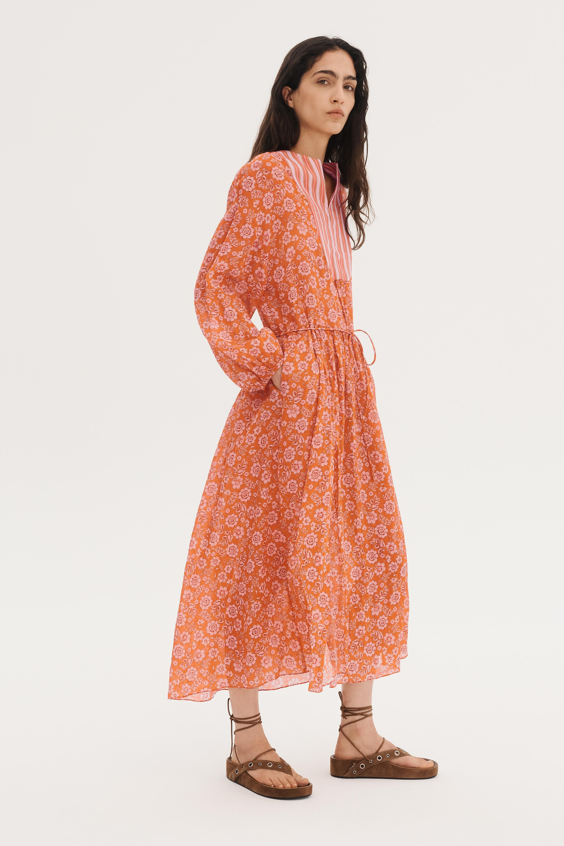 LIMITED EDITION RAMIE FLORAL KAFTAN DRESS | Zara US