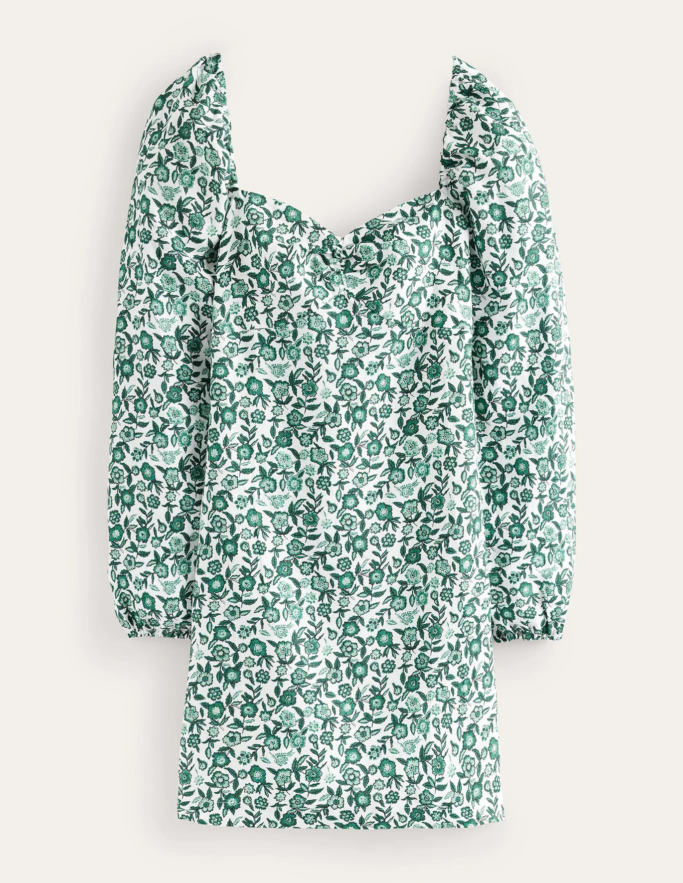 Linen Mini Shift Dress - Bottle Green, Pansy Bloom | Boden (US)