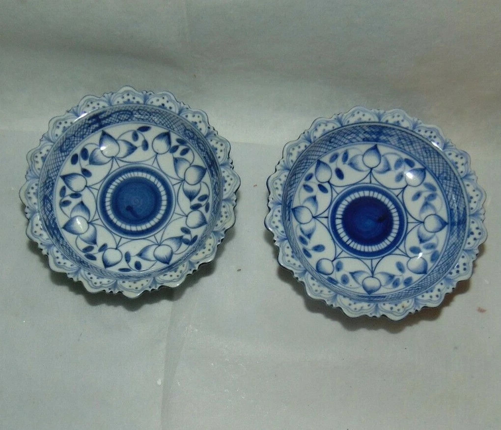 Flow Blue Pedestal Bowls Vintage  | eBay | eBay US