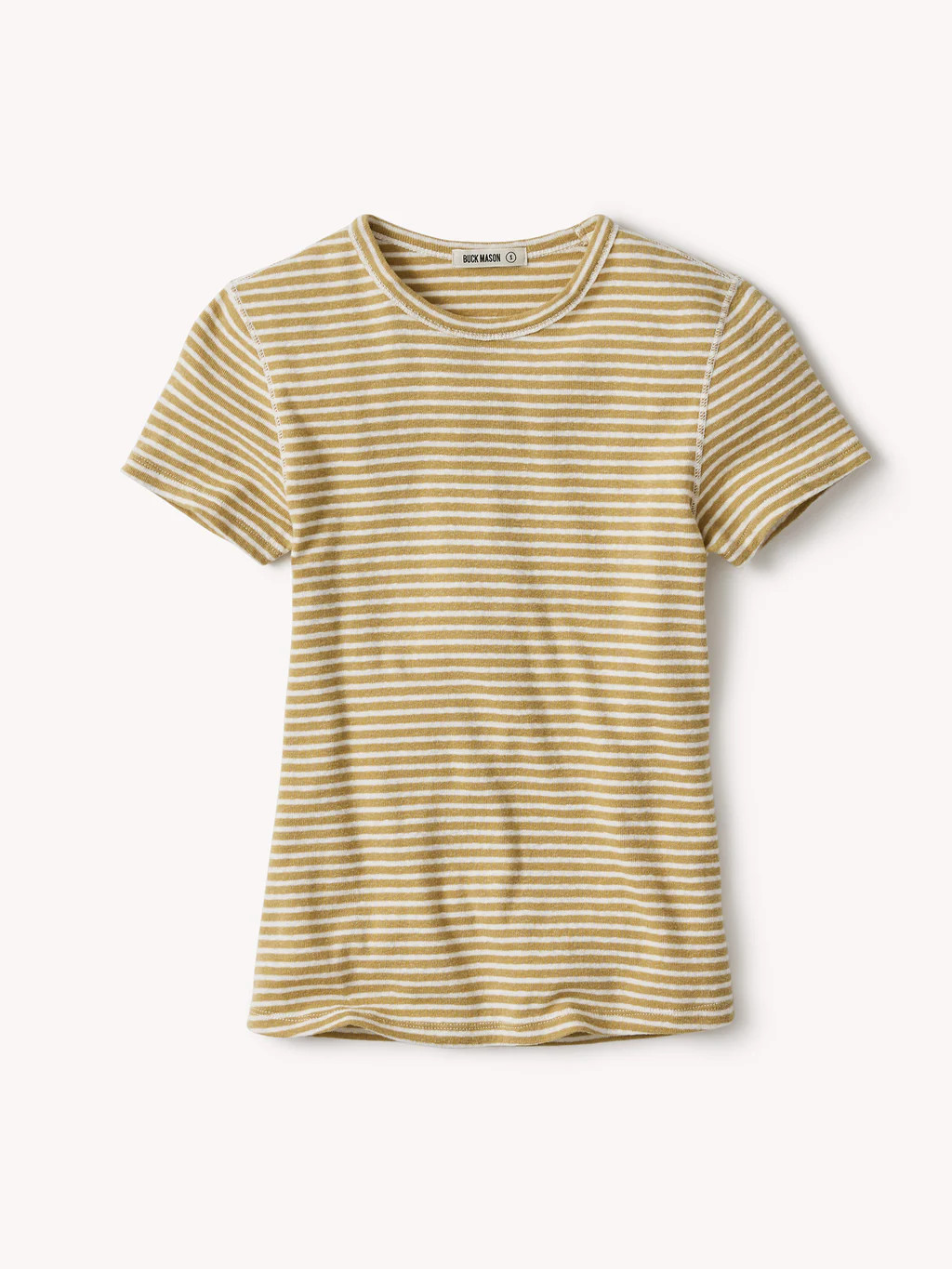 Natural / Tea Stripe Heirloom Rib S/S Tee - Buck Mason- Modern American Classics | Buck Mason