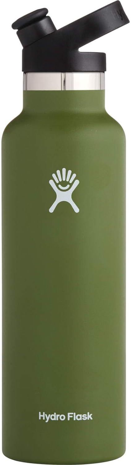 Hydro Flask 21 oz. Standard Mouth Water Bottle with Sport Cap- Stainless Steel, Reusable, Vacuum ... | Amazon (US)