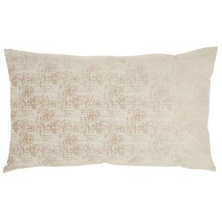 Mina Victory Lifestyles Beige 14 in. x 24 in. Rectangle Throw Pillow 075910 - The Home Depot | The Home Depot
