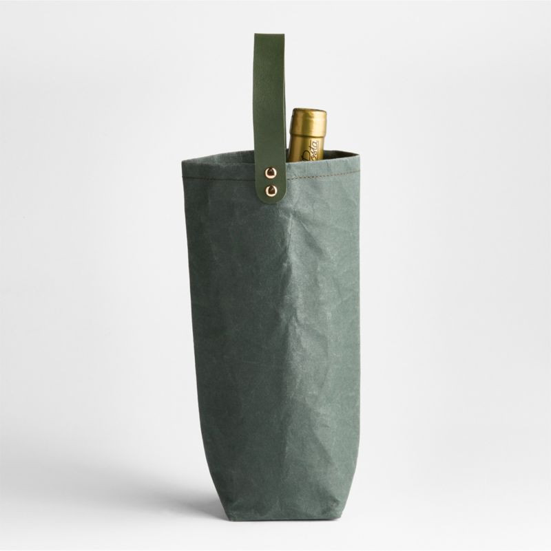Green Wine Tote | Crate & Barrel | Crate & Barrel