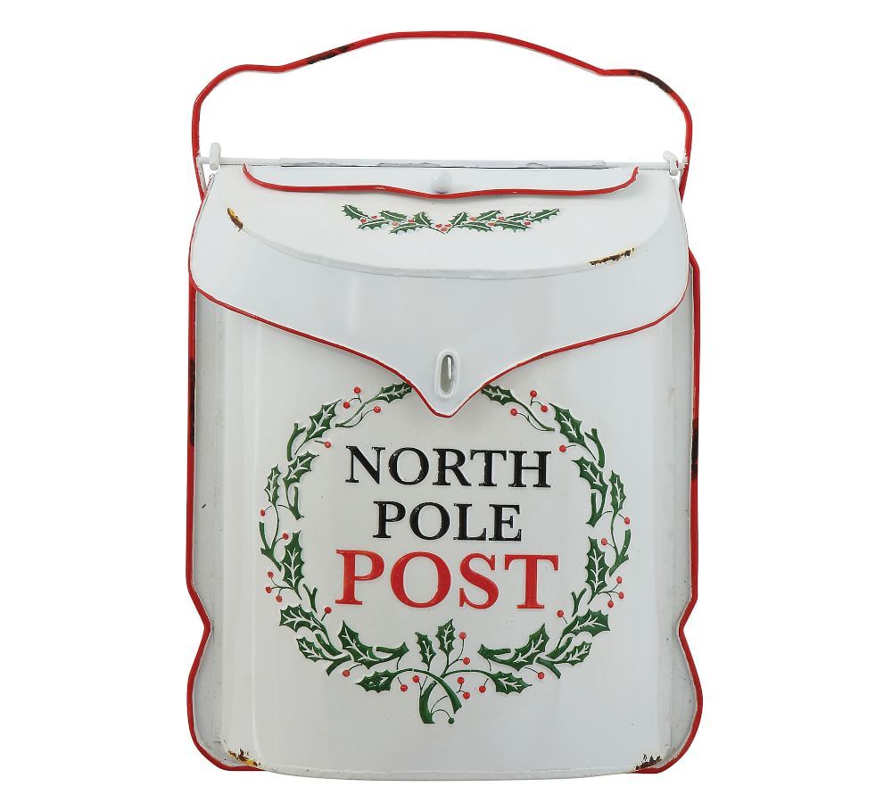 North Pole Post Metal Wall Mailbox | Pottery Barn (US)