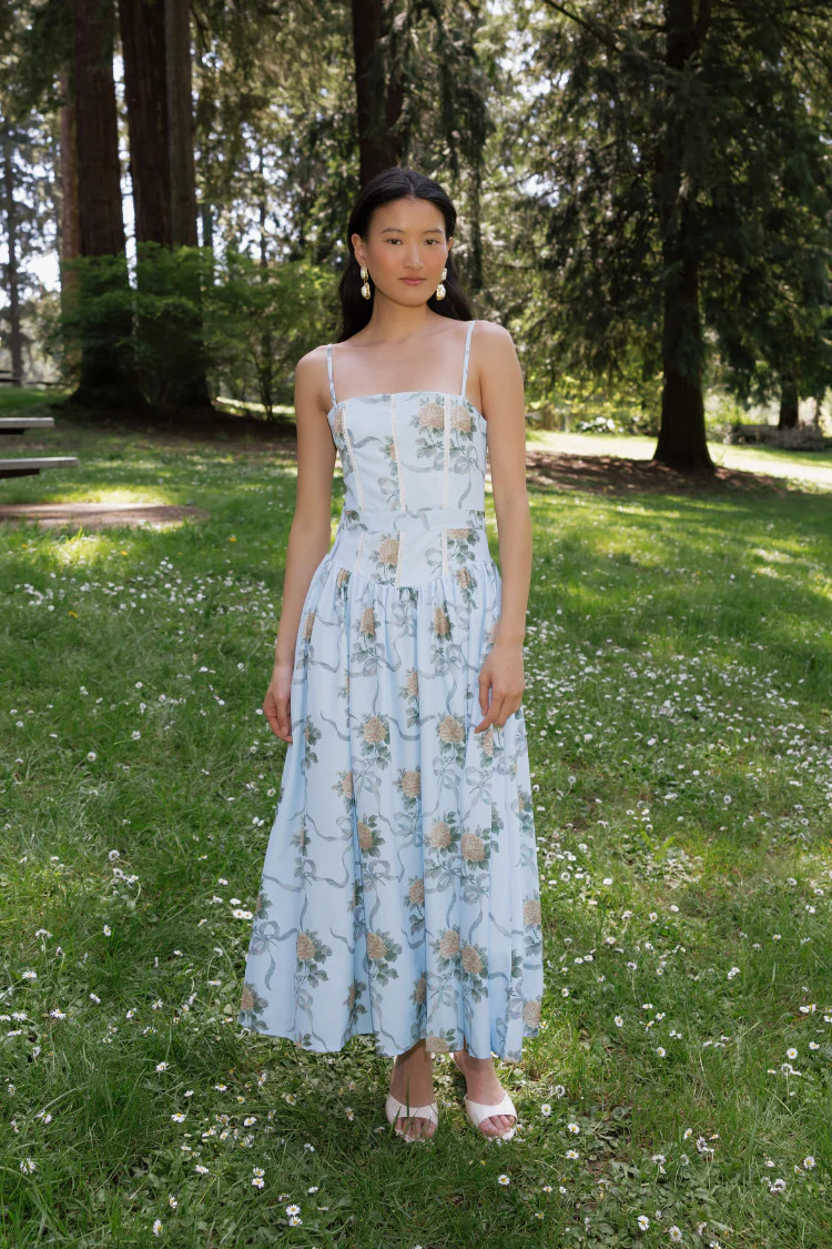 Provence Bloom Corset Midi Dress | Confête