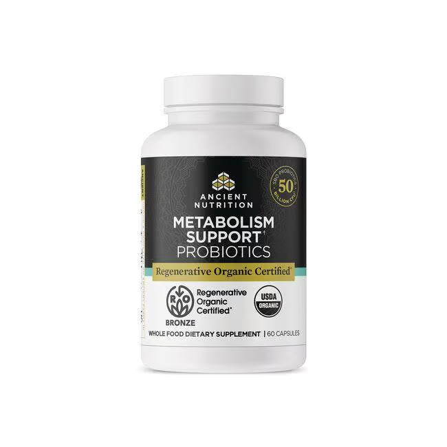 Ancient Nutrition Metabolism Support Probiotics Supplement Vitamin | 50 Billion CFU | 60 Caps | Swanson