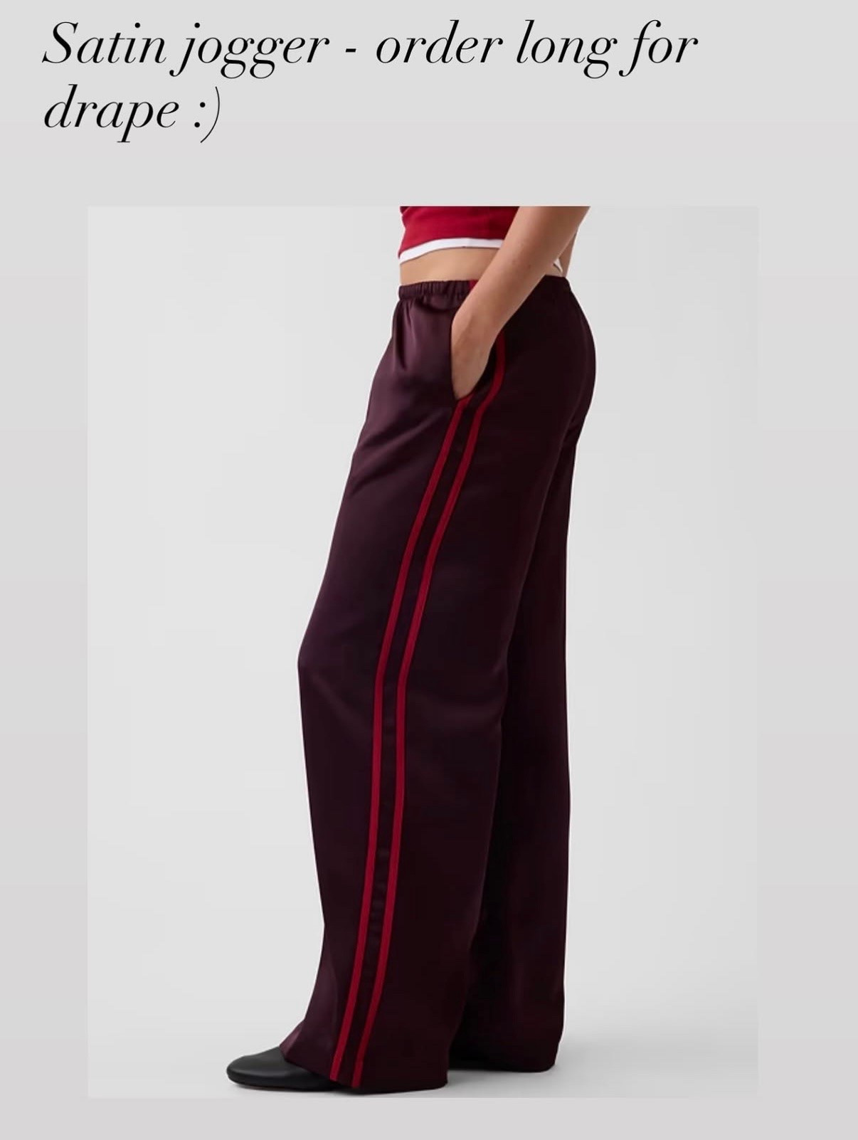 Cutest sporty satin jogger