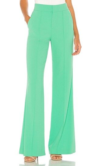 Alice + Olivia Dylan High Waist Wide Leg Pant in Green. - size 2 (also in 4, 6) | Revolve Clothing (Global)