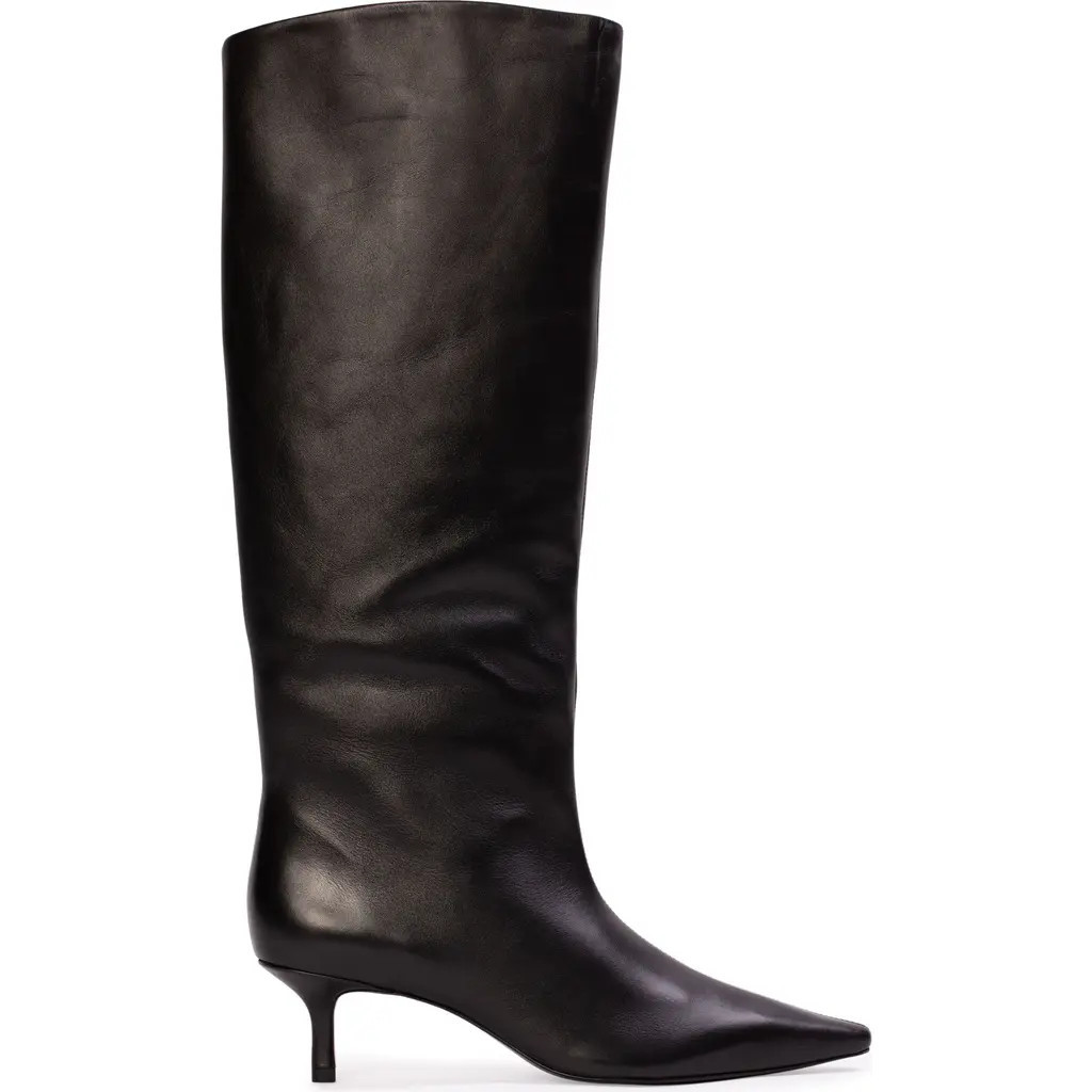 BLACK SUEDE STUDIO Sutton 50 Knee-high Boot in Black Leather at Nordstrom, Size 37.5 | Nordstrom