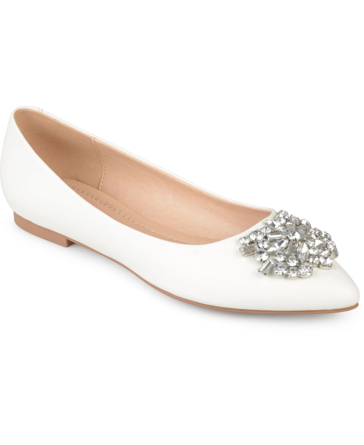 Journee Collection Women's Renzo Jeweled Flats - Ivory | Macy's